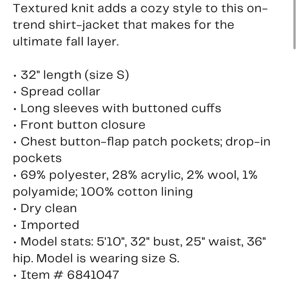 RDI Textured Knit Shacket - Picture 6 of 6